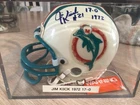 jim kick signed dolphins mini helmet. free shipping