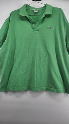 Lacoste Polo Shirt Men's 3XL Size 9 Green 100% Cotton Casual Croc
