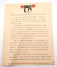 Nitty Gritty Dirt Band 1988 Part of a Press Kit/ Biographical Info Only Vintage