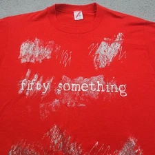 Vintage Jerzees Shirt Mens 2XL Red Short Sleeve Fifty Something