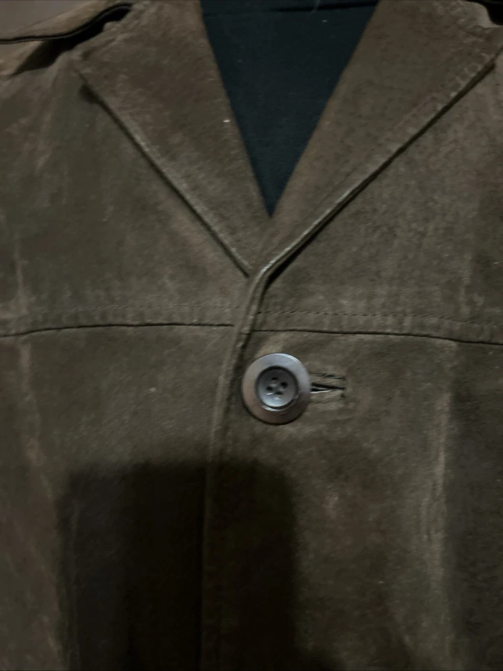 Lucky Brand Mens Suede Genuine Leather Jacket Brown Size Medium Dungarees - Image 4 of 4