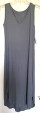 Amazon Essentials Women's Jersey Maxi Dress Gray size S Sleeveless V-neck Slim