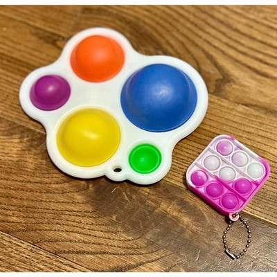 Simple Dimple Fidget + Pop It Keychain   Sensory Bundle