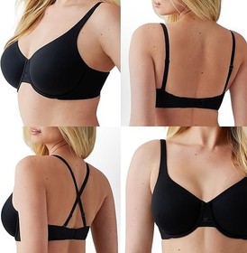 Wacoal 855473 Ever Flexing Unlined Underwire Full Coverage Bra Large Black NWOT