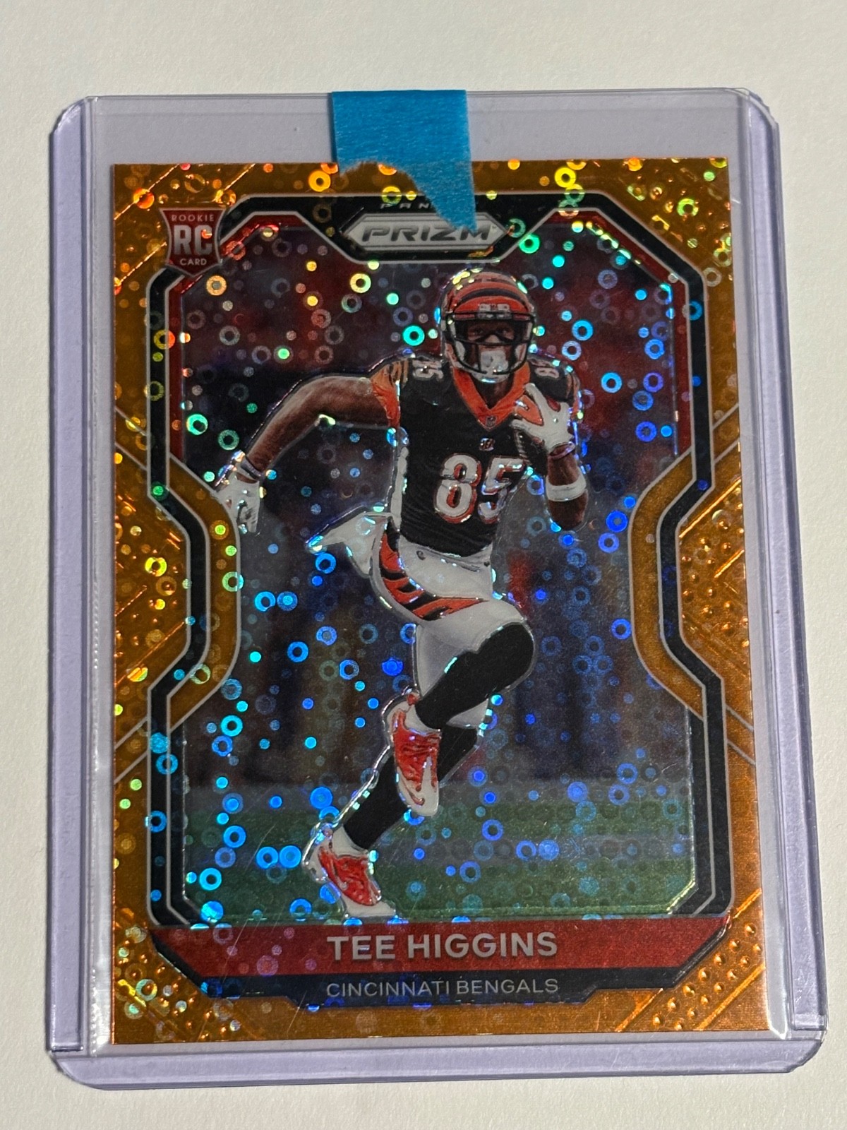 2020 Panini Prizm - Rookie Tee Higgins #308 Orange Disco Prizm (RC)