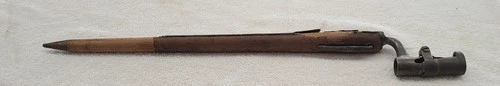 Civil War Era Bayonet w/leather covered wooden sheath