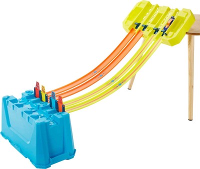 Car Track Builder Playset Multi-Lane Speed Box 18 Component Parts Storage 2 164