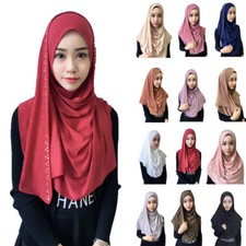 Jersey Scarf Women Instant Hijab Muslim Headscarf Turban Islamic Shawl Head Wrap