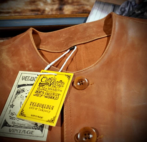 Mens Retro Waistcoat Vest Waxed Horsehide Horse Leather American Vintage Style - Picture 8 of 27