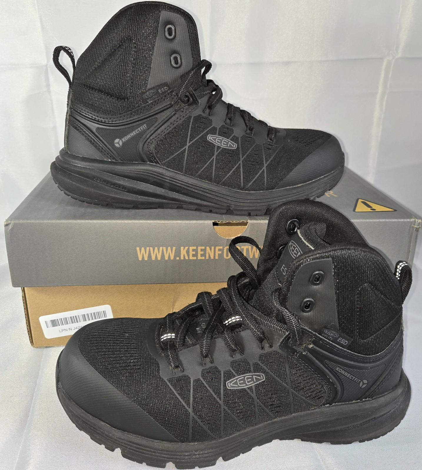 Stivali da lavoro Keen donna nuovi taglia 8 5 Utility neri Vista Energy Mid ESD