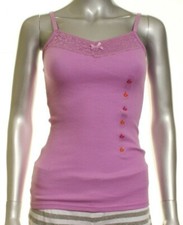 Jenni Intimates Pajama Lounge Tank Top Lace Pink Adjustable Strap Lace SX NWT