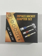 Impact Socket Adapter Set 1/4" 3/8" 1/2" 4 Pieces Black New In Box