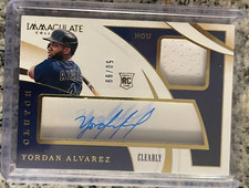 Yordan Alvarez 2020 Immaculate Collection Clutch Gold /99 RC Auto Patch Rookie