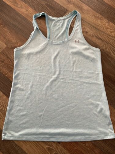 UNDER ARMOUR RACERBACK BLUE HEATGEAR FITNESS Tank Top Size Large