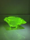 Vintage MCM Murano Italy Uranium Vaseline Glass Cigarette Ashtray Tobacciana UV