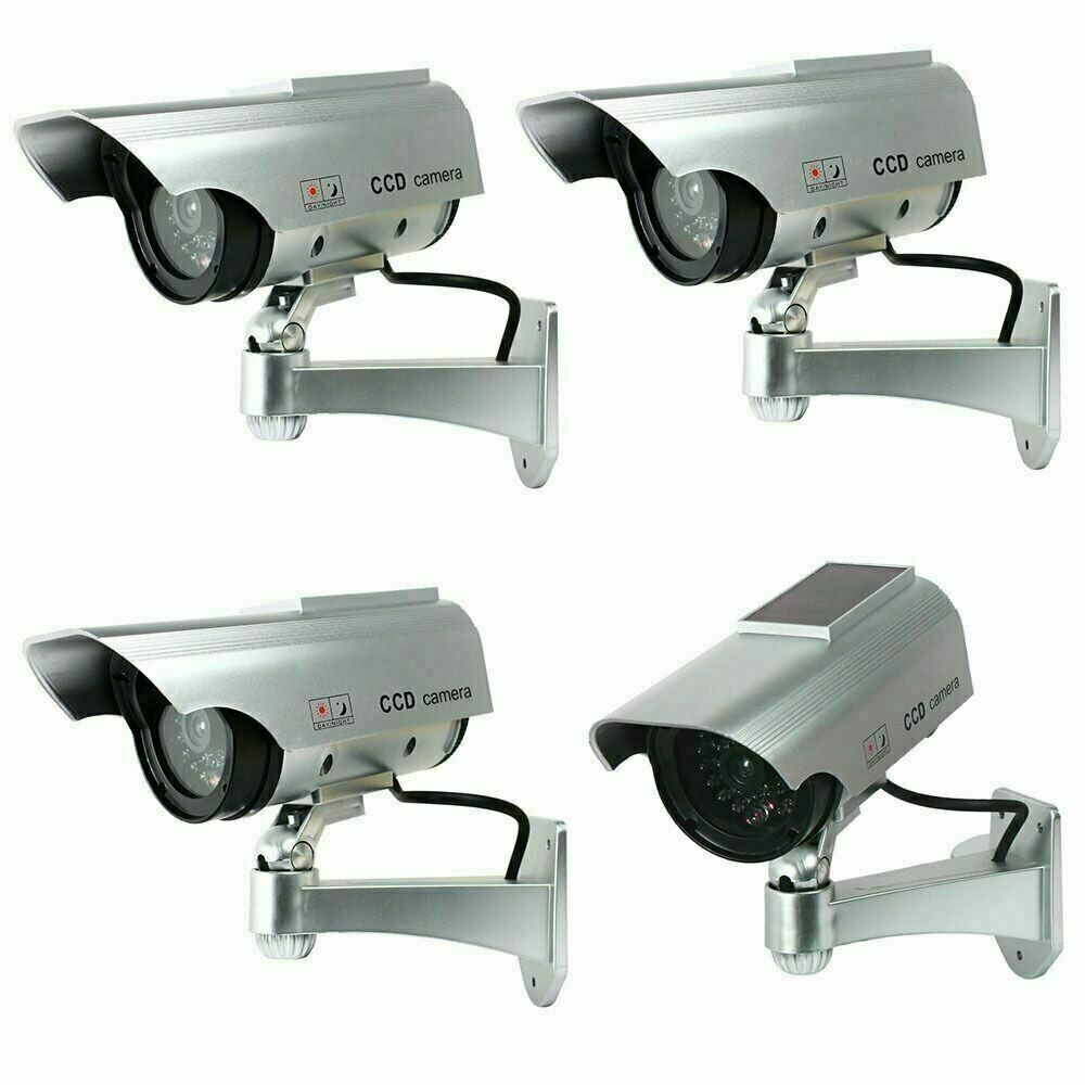 4X Solar Powered Dummy Surveillance Security Camera CCTV with LED