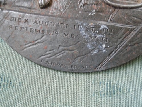 19TH CENTURY LION OF LUCERNE SCHWEGLER BRONZE ? SPELTER ? PLAQUE - SIGNED - Picture 4 of 7