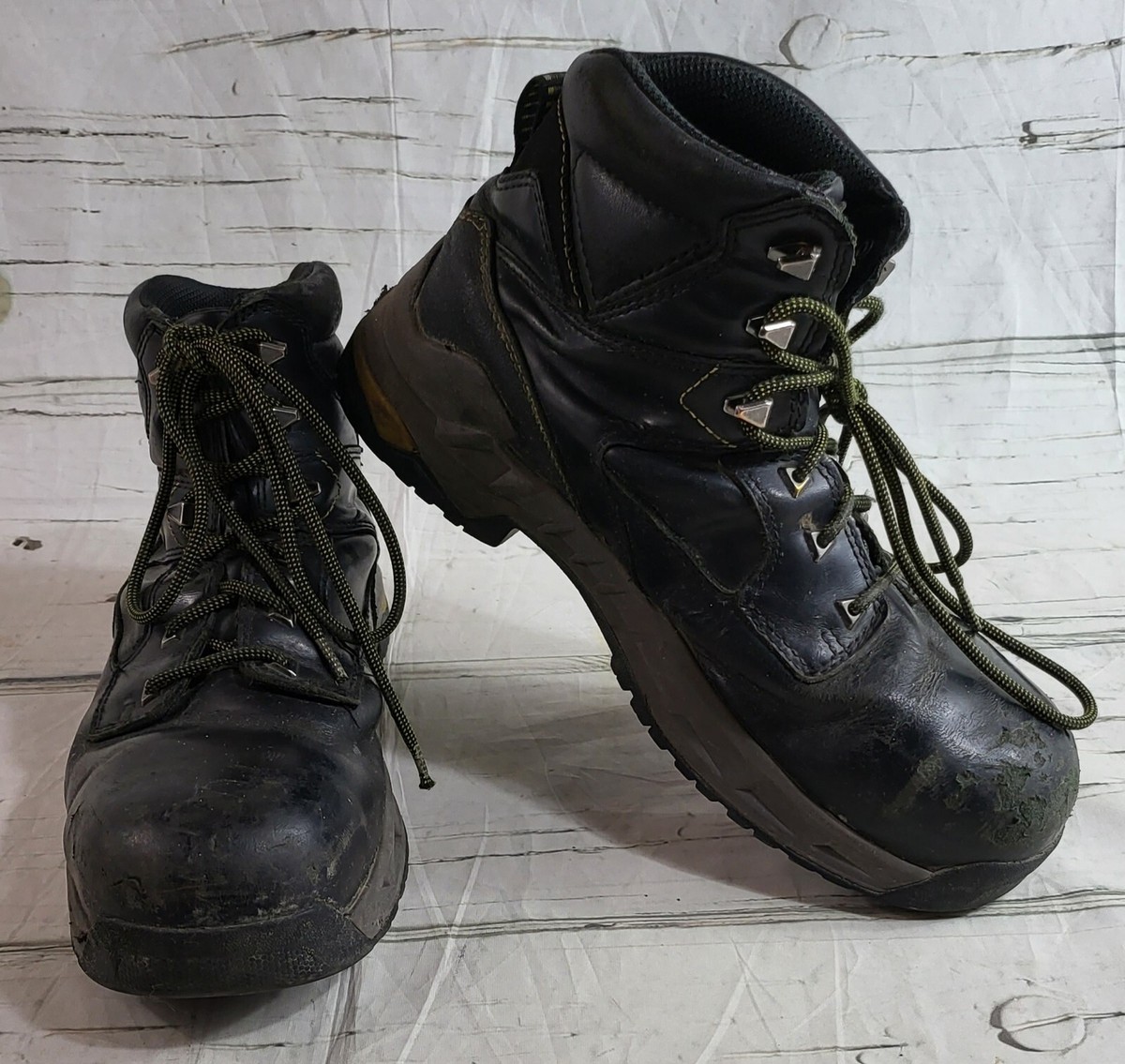 ACE Black Leather Men\'s Work Boots Amazon.com | ACE Work Boots Piston Mid, Men main image 3