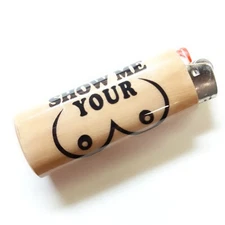 Show Me Your Tits Breasts Boobs Lighter Case Holder Sleeve Cover Fits Bic