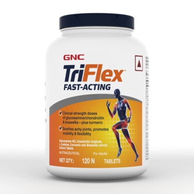 GNC TriFlex Fast Acting 120 Caplets 7X Better Joint Health Provides Mobility Sup