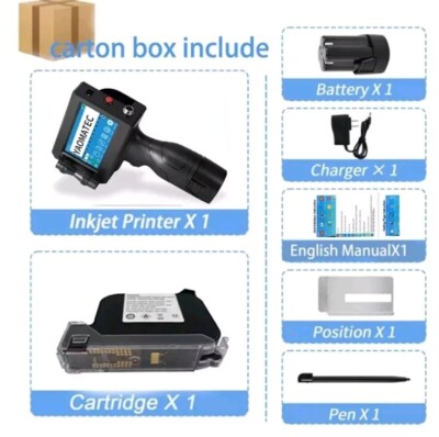 600DPI Upgrade Handheld Inkjet Printer Date Printing QR Code Barcode Label Maker