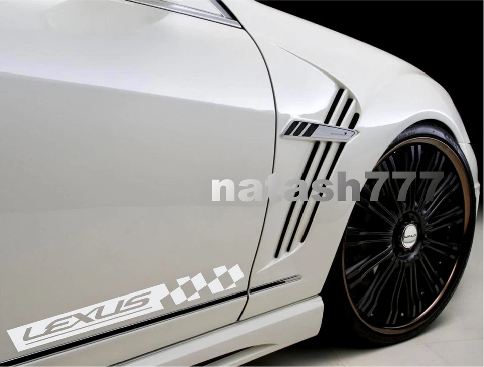 LEXUS RACING Stripes Performance Sport Car Vinyl Decal Sticker Emblem logo 2 PCS - Image 4 of 4