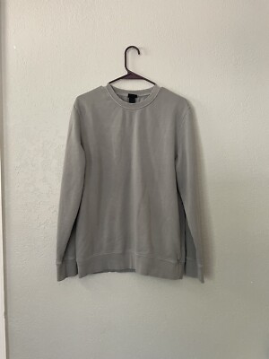 H&M Men's Trend Crew Neck Pullover Cotton Sweatshirt Light Grey