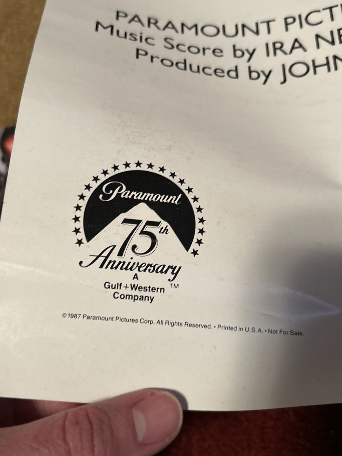 Ferris Bueller's Day Off Original Movie Poster 23x37, 1987 VHS