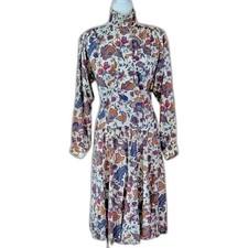 VTG Pure Wool Richard Malcom Paisley 2 Pc Midi Skirt & Top Set Made in Ireland