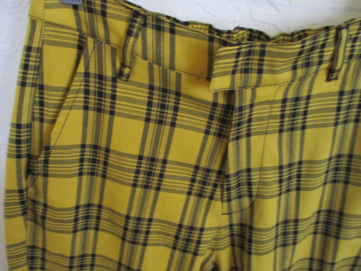 Hot Topic High Waist Yellow/Black Plaid Pants | XS | eBay