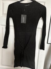 Pretty Little Thing black GlitterDress Size 8