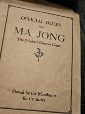 Ma Jong Vintage Game 1923 M.s. Cowen Company San Francisco California