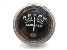 Stewart Warner Sw Window Gauge 60 Amp Amperes In Dash 2-16 Chrome Made In Usa
