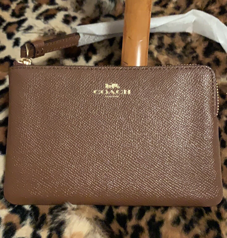 Coach wristlet wallet clutch, Classic Brown Color