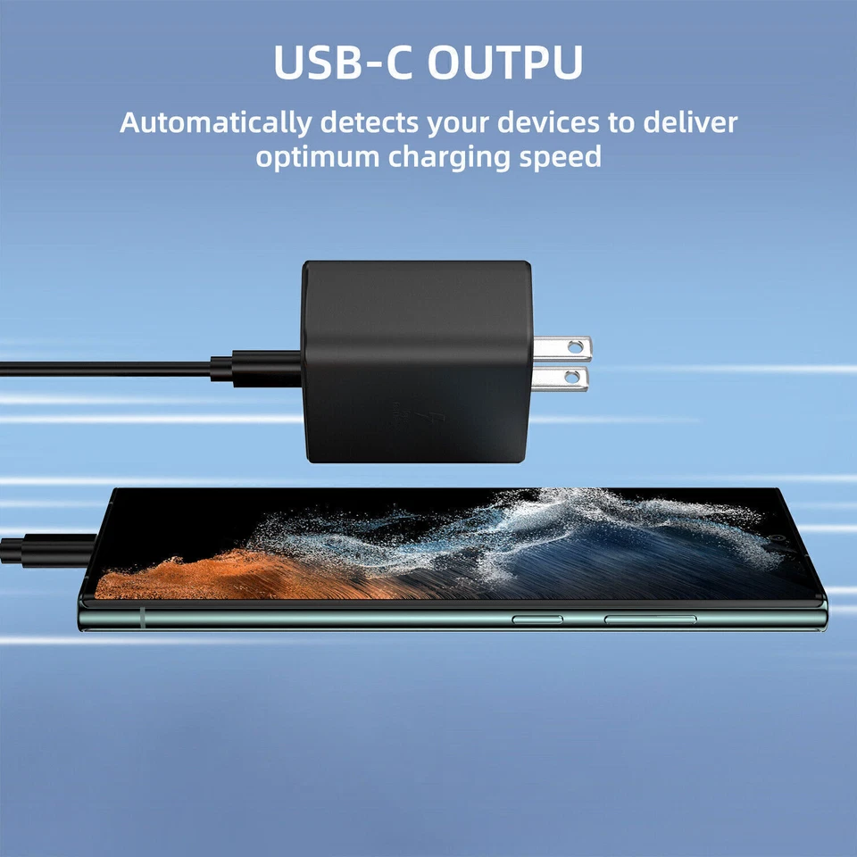 Carregador de parede 45W USB-C super rápido + cabo de 6 pés para Samsung Galaxy S20/21 S22 S23 ✅ - Imagem 4 de 4