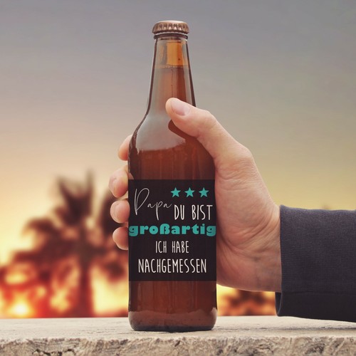 Flaschenetikett Bierflasche Vatertag Geschenk Papa du bist großartig Bierflasche - Bild 4 von 5