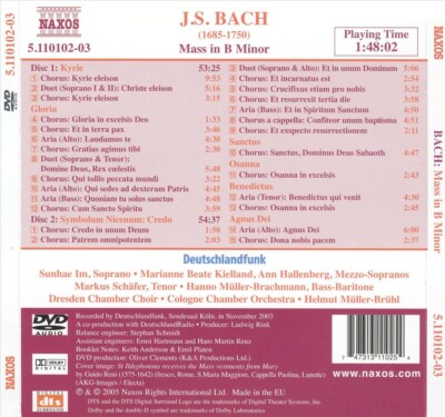 BACH - MASS IN B MINOR NEW DVD AUDIO
