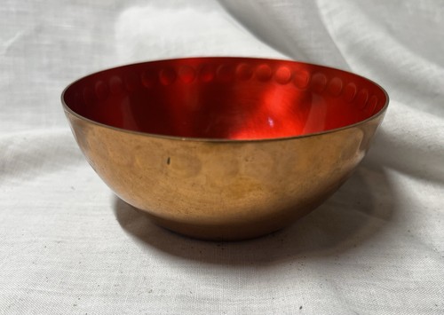 Cu-Pal X Kupferschale mit glänzend roter Innenseite ~ 4 9/16" Durchmesser - Bild 8 von 11