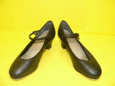 Women's Black Leather Capezio "Jr. Footlight" Tap Shoes Size 5N - Gently used