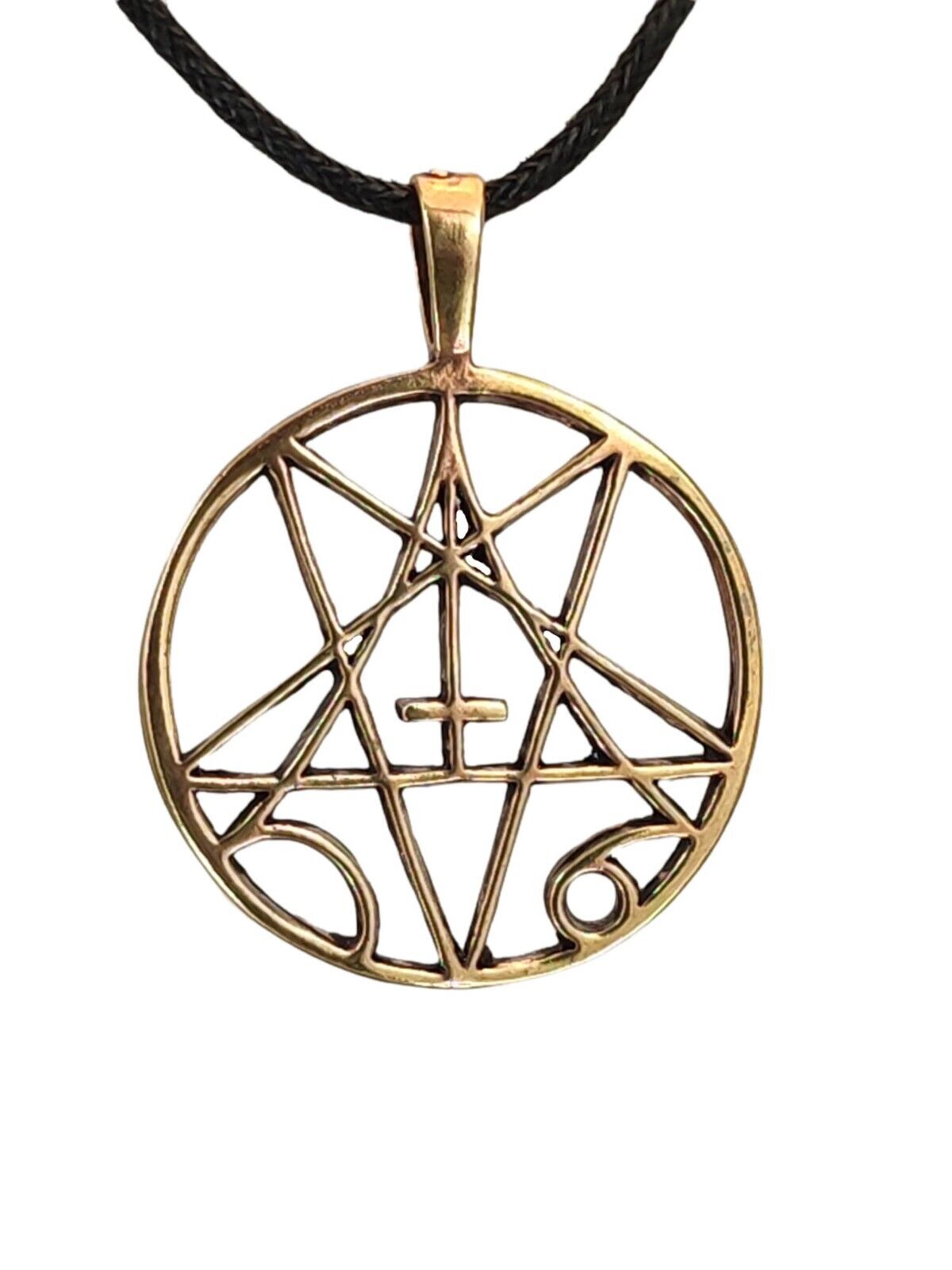 Pentagramm umgedrehtes Kreuz Satan Luzifer Bronze Anhänger Kettenanhänger Nr. 26