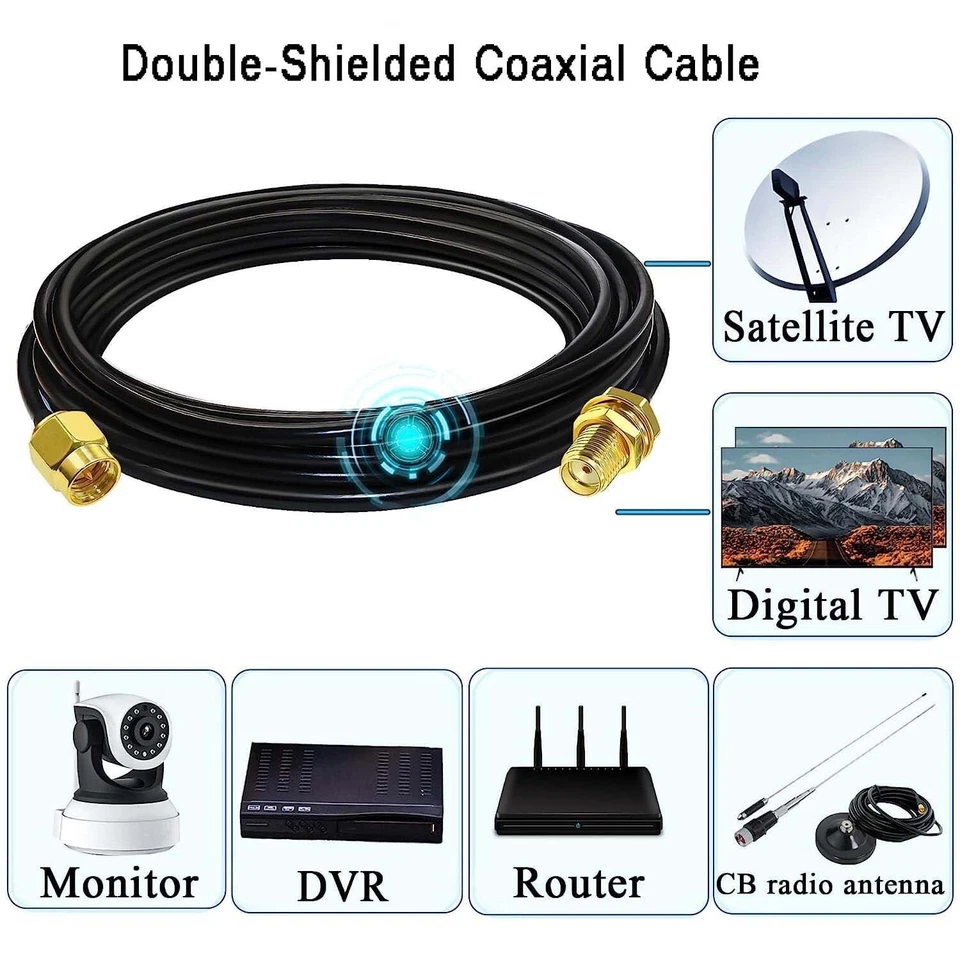 Maswell® 4G 5G GPS LMR200 LOW LOSS FLEX KOAX RF KABEL SMA Buchse auf SMA Stecker