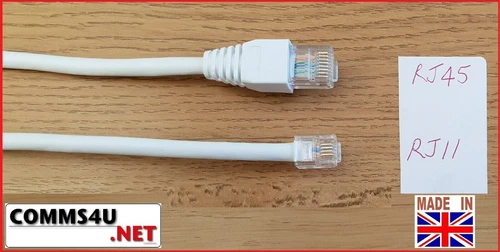 2m RJ11 RJ45 Solid Copper Internet Cable Modem Router High Speed VDSL CAT5e ADSL