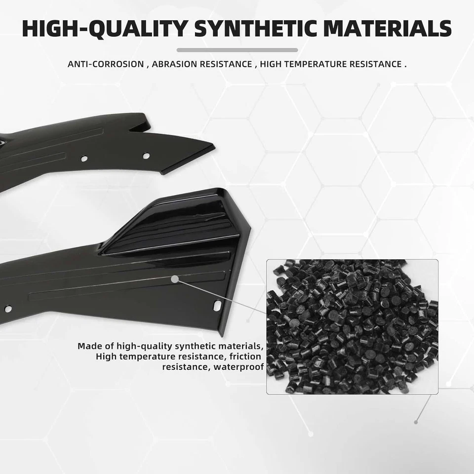 Rear Spats Bumper Splitter Diffuser Canards Spoiler For Mitsubishi Lancer EVO X - image 4 of 4