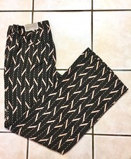 CHICO'S SIZE 0. S NWT BLCK-TAN CHEVRON WIDTH LEG PANTS 107