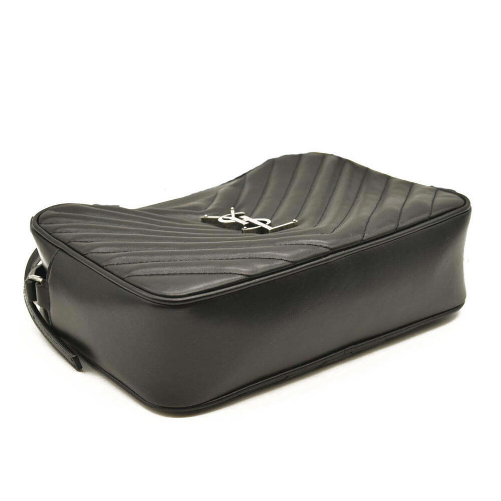 Borsa per fotocamera Saint Laurent pelle di vitello materasso monogramma Lou nera