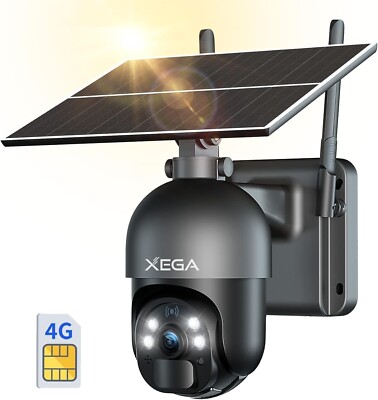 Xega 4G LTE Cellular Überwachungskamera Outdoor Solar Kamera Kabellos