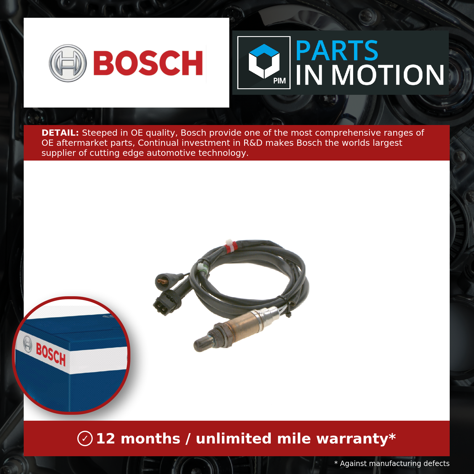 Lambda Sensor fits VOLVO 940 MK2 2.3 Pre Cat 90 to 95 Oxygen Bosch 1378123 New