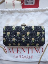 (RRP £3,590) Valentino Carry Secrets Rhinestone Minaudiere Leather Clutch Bag 