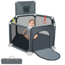 Baby Playpen, 50x50 Inch Playpen for Babies and Toddlers, Small Baby Play Yar.