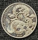 2024 - ASAHI - Year of the DRAGON 1 oz .999 FINE SILVER SILVER ROUND   Mint